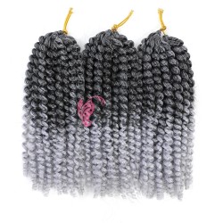 Codite de par Afro Marley de 20 cm MLY004 Ombre Crochet Braids Brunet-Gray Ombre